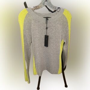 BCBGMaxazria Gray and Yellow Women's Sweater